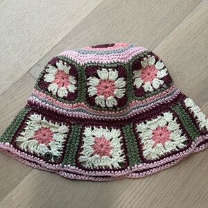 Peter Grimm Crochet Hat - Pink, Green, Cream